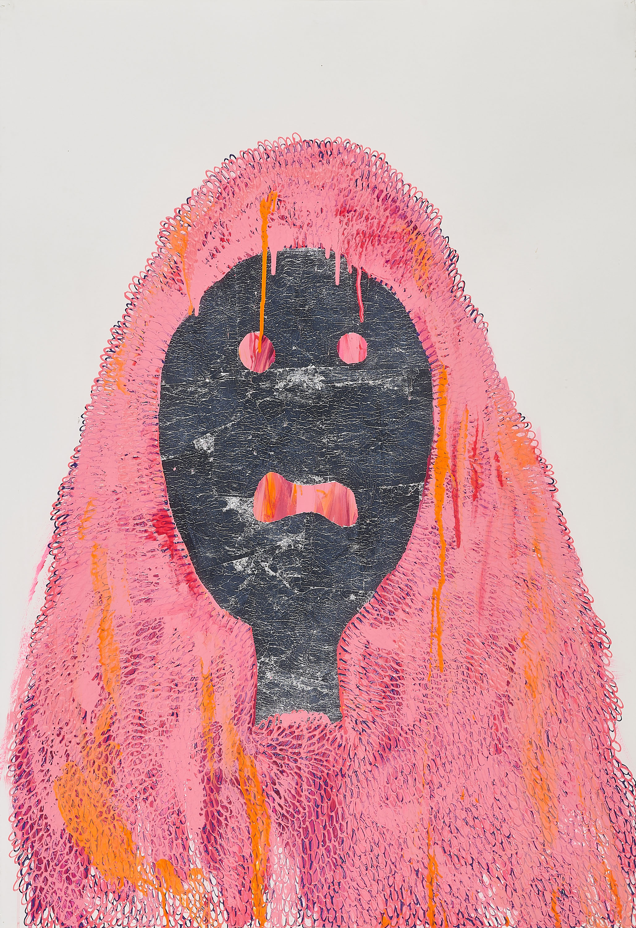 Mindy Shapero - Pink and silver Ghosthead guide that will bring you to the Ghosthead god you can only visualize the guide when you have entered a Monsterhead and you first have to be serene enough to be able to eve, 73375-27, Van Ham Kunstauktionen