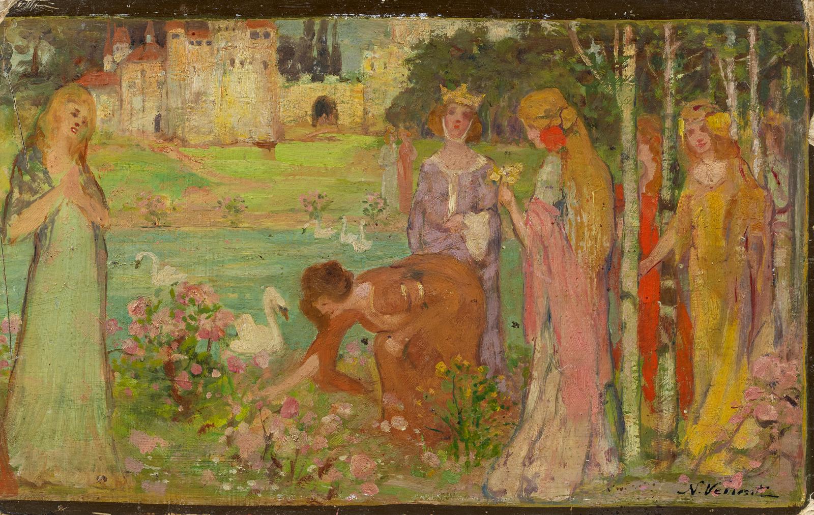 Nicolae Vermont - Hofdamen im Schlossgarten, 65558-3, Van Ham Kunstauktionen