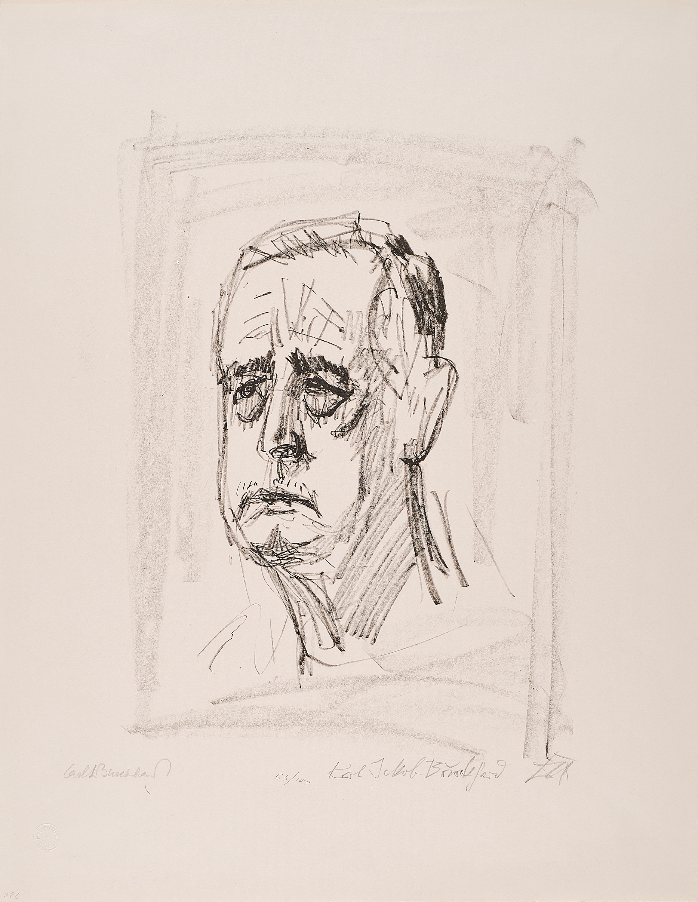 Otto Dix - Bildnis Carl Jacob Burckhardt II ohne Hemdkragen, 75860-10, Van Ham Kunstauktionen