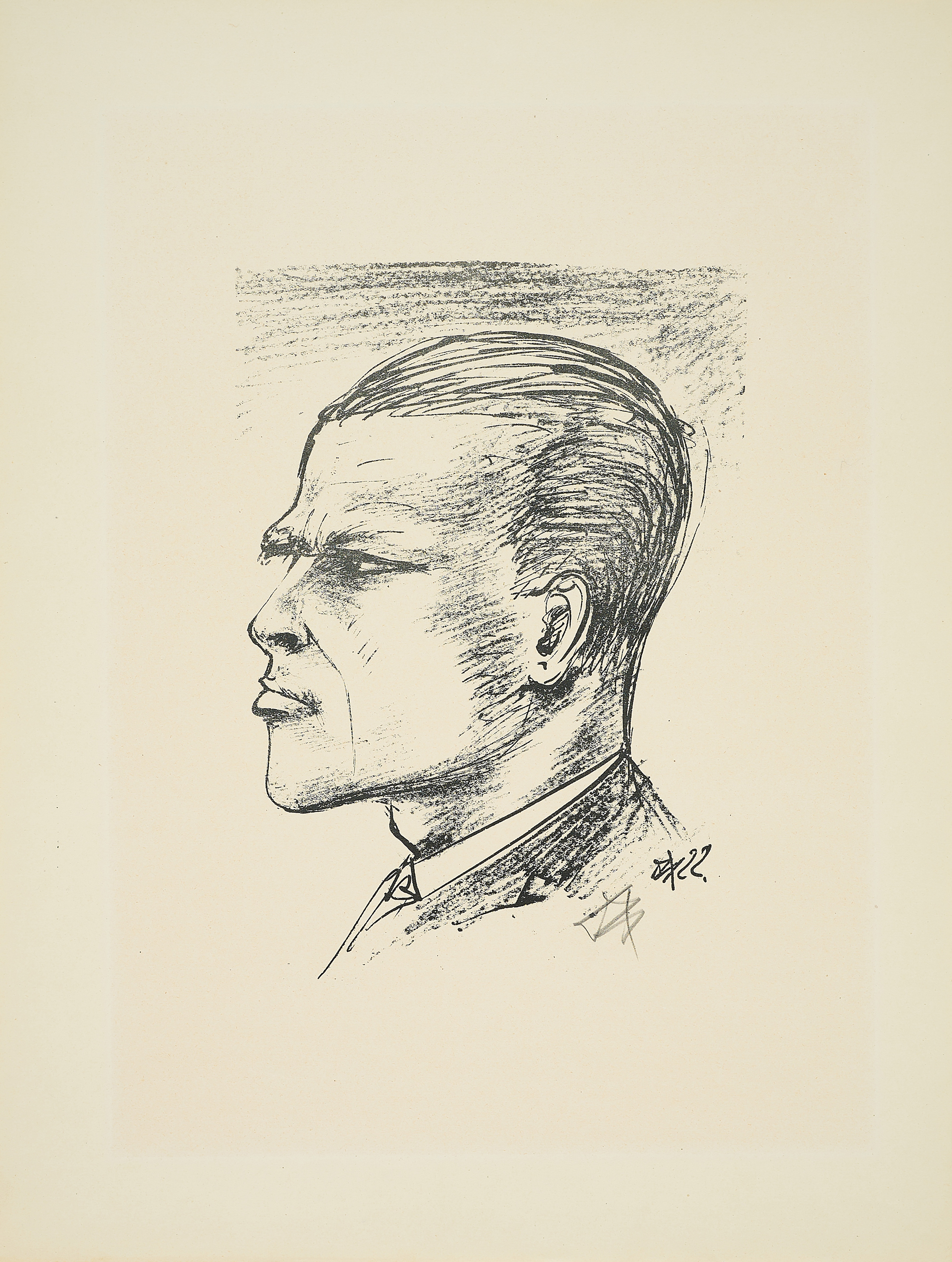 Otto Dix - Selbstportraet im Profil, 76817-2, Van Ham Kunstauktionen