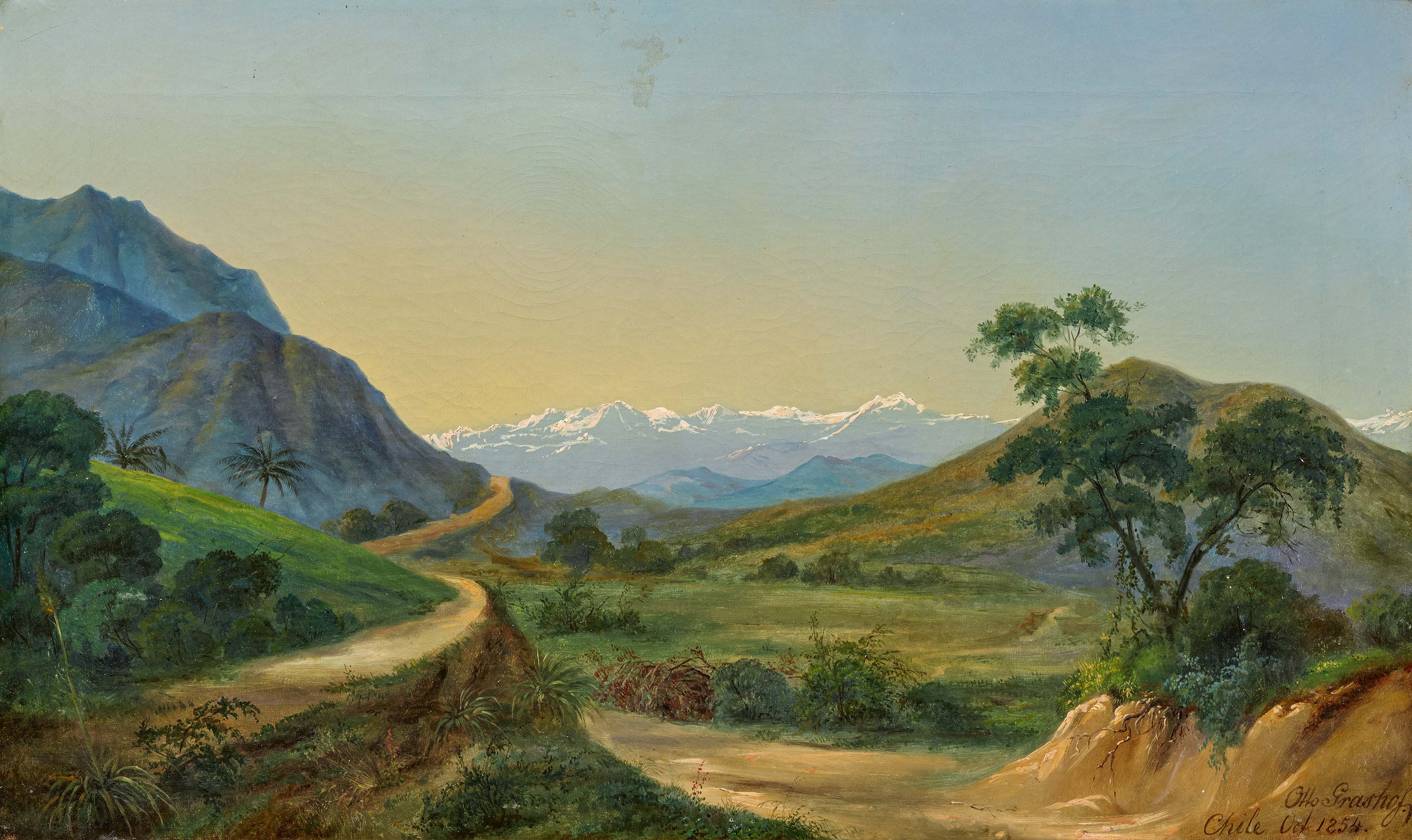 Otto Grashof - Chilenische Gebirgslandschaft bei Milipilla, 77362-5, Van Ham Kunstauktionen