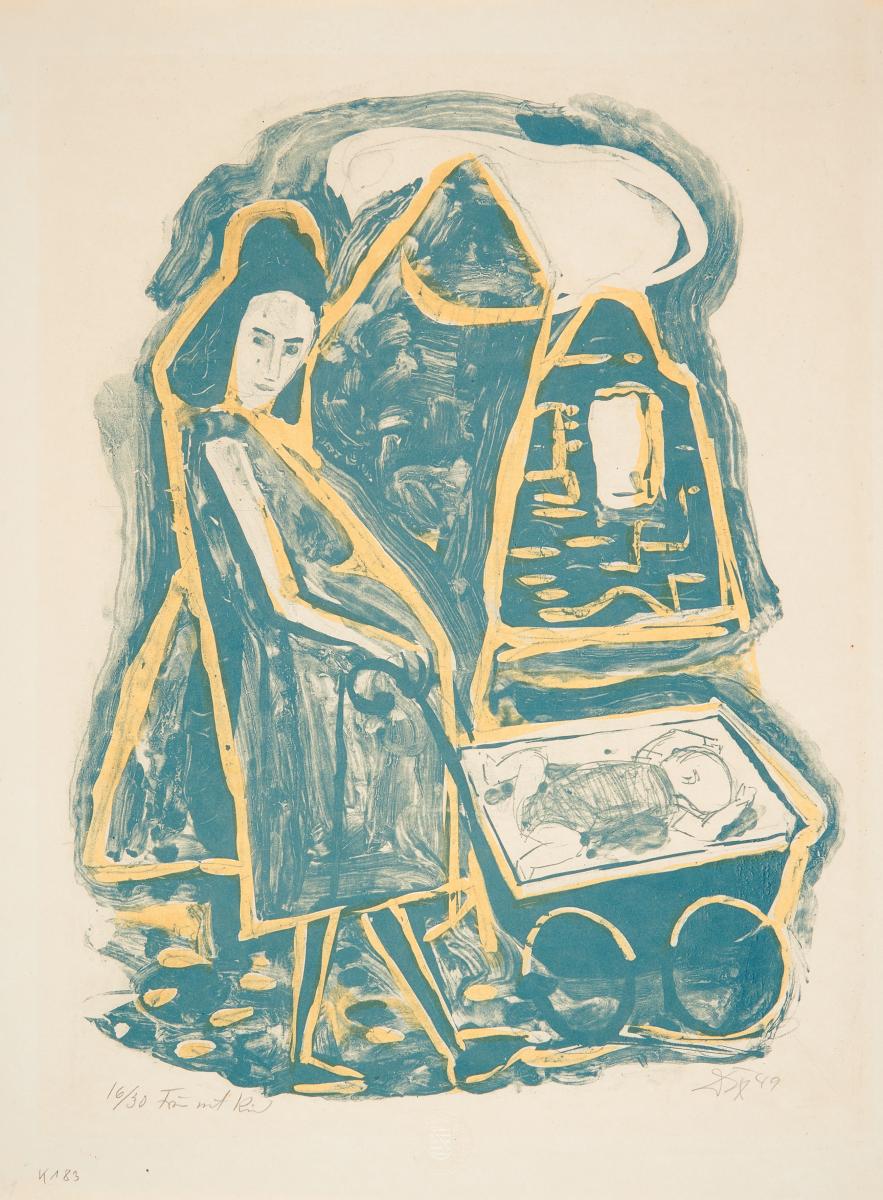 Otto Dix - Frau mit Kind im Kinderwagen, 57457-1, Van Ham Kunstauktionen