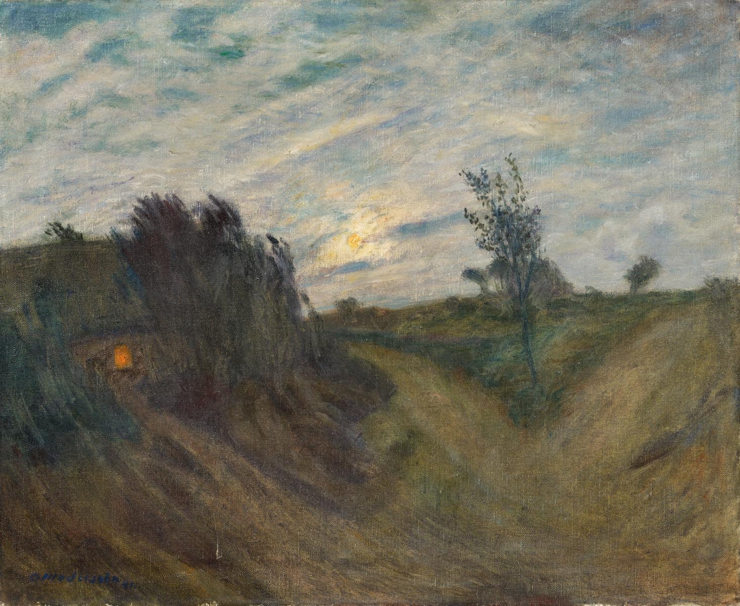 Otto Modersohn - Mondaufgang am Weyerberg, 58317-1, Van Ham Kunstauktionen