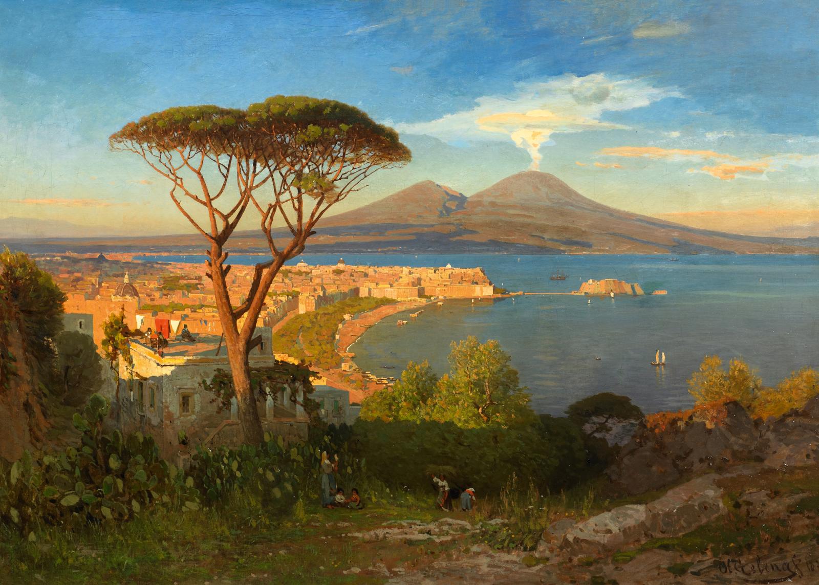 Otto Geleng - Blick auf die Bucht von Neapel und den Vesuv, 54890-2, Van Ham Kunstauktionen