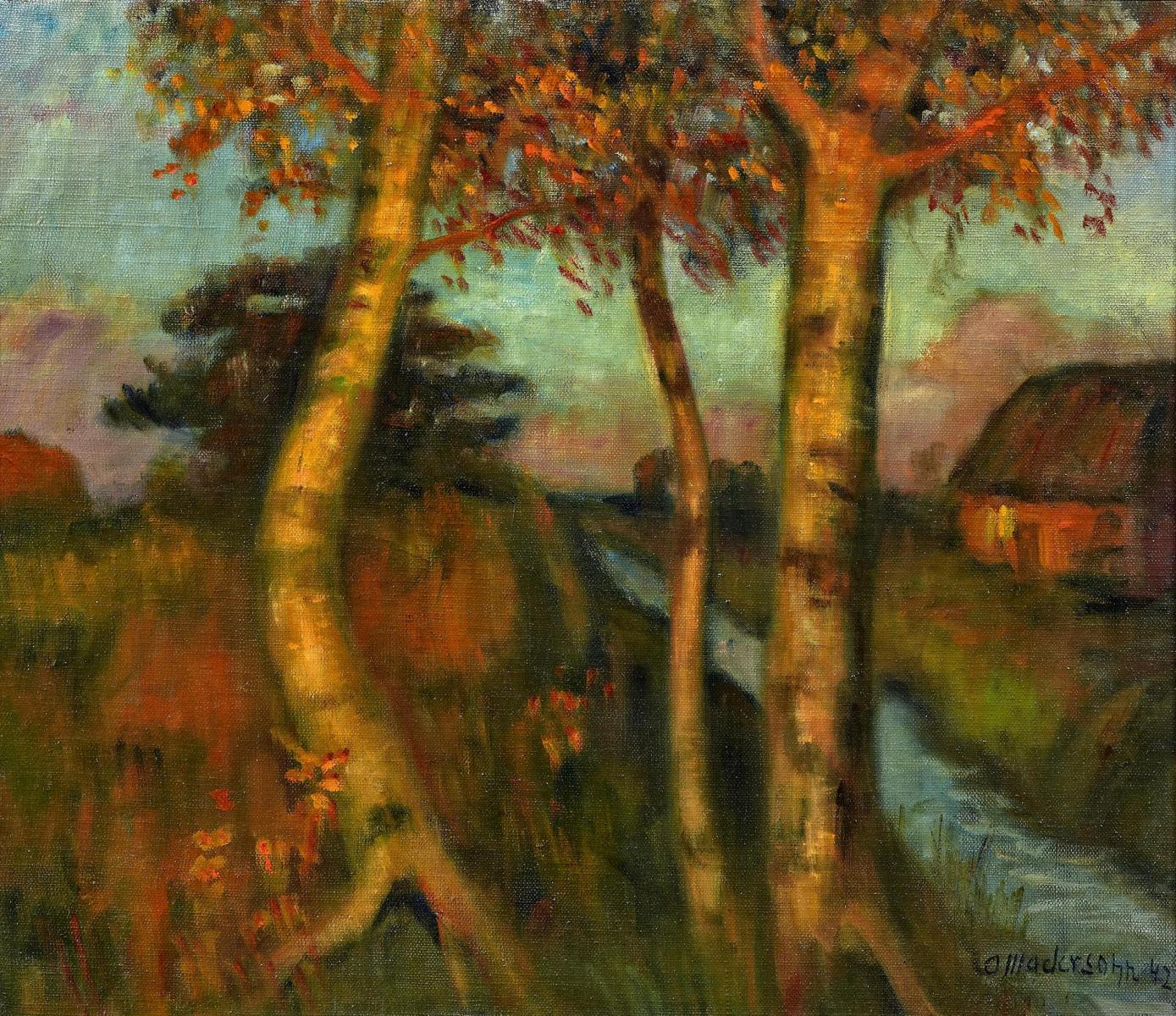 Otto Modersohn - Moor - Birken - Abendsonne Abendstimmung, 56415-1, Van Ham Kunstauktionen