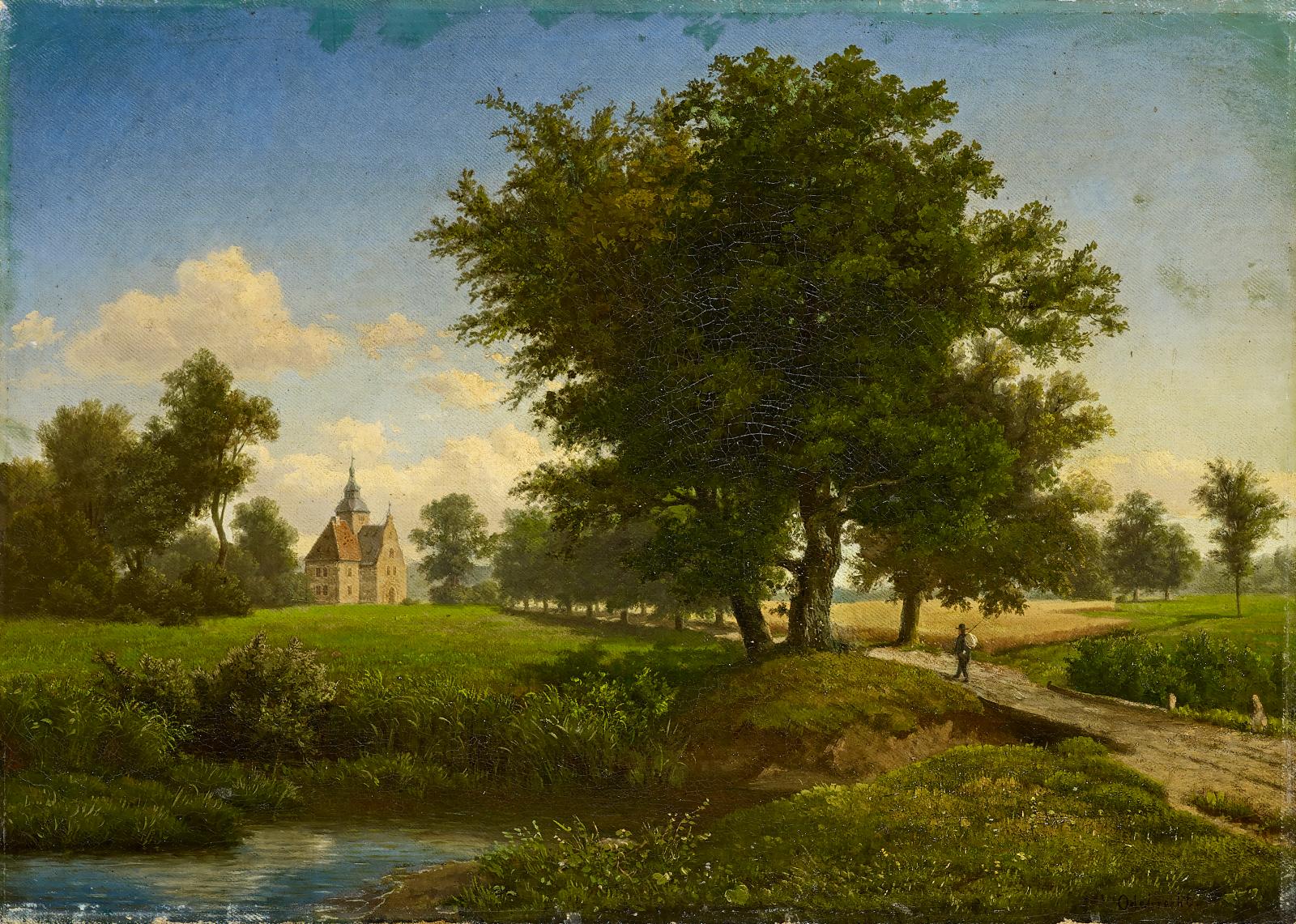 Otto Odebrecht - Ansicht der Heinrichsburg am Vorplatz von Schloss Puechau, 60559-9, Van Ham Kunstauktionen