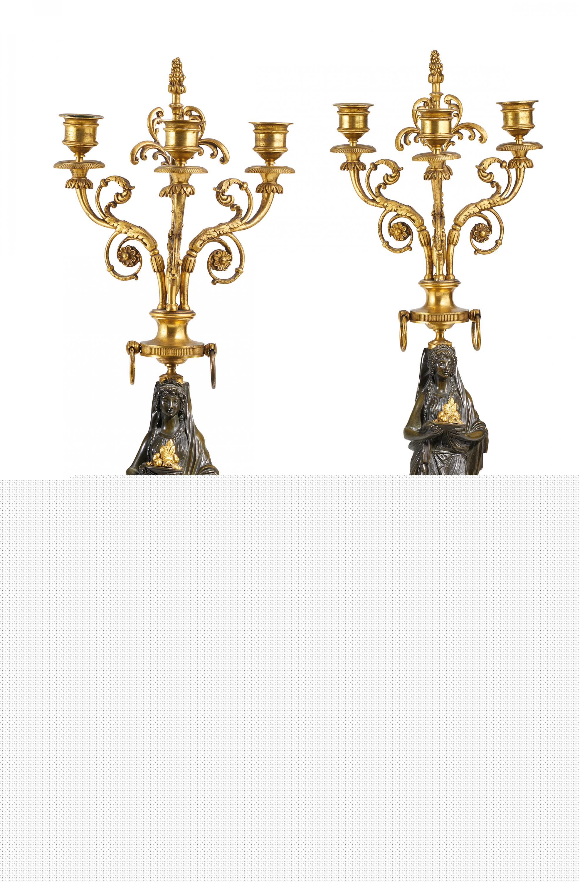 Paris - Paar Girandolen mit Karyatiden, 64541-9, Van Ham Kunstauktionen