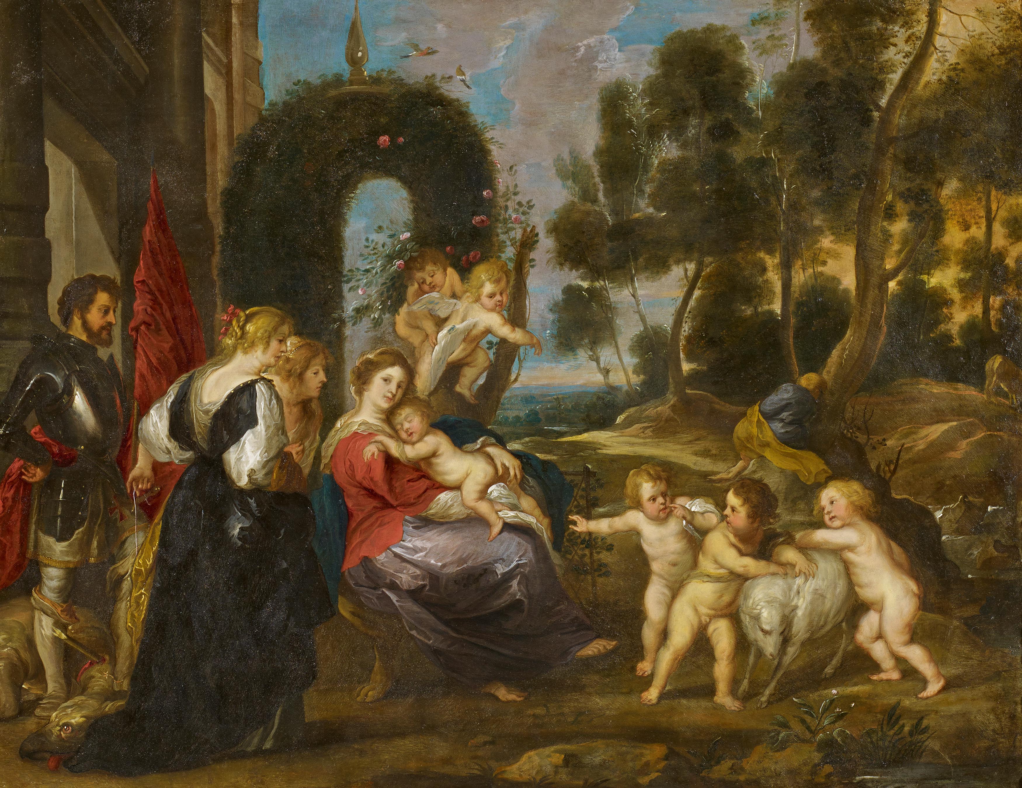 Peter Paul Rubens - Die Rast waehrend der Flucht nach Aegypten mit Heiligen, 69389-1, Van Ham Kunstauktionen