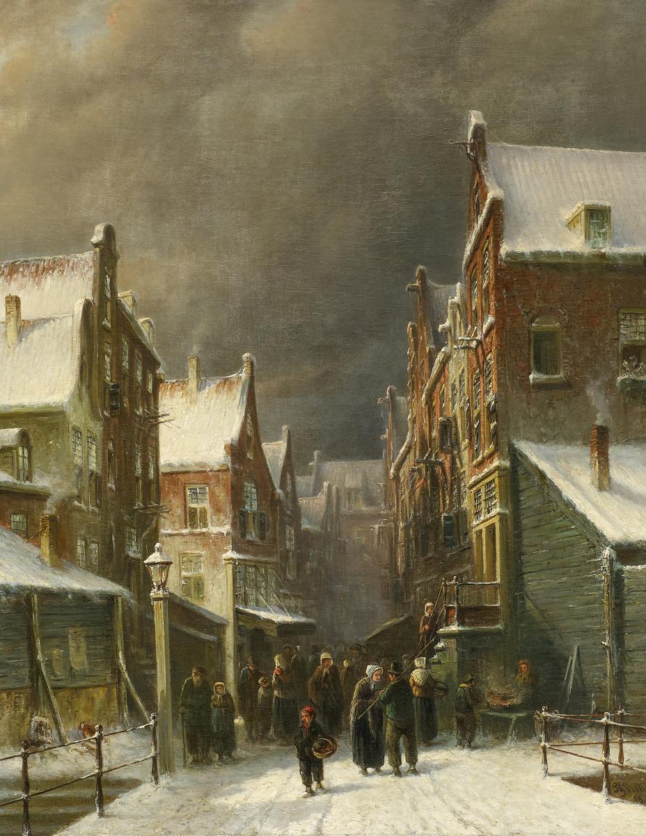 Petrus Gerardus Vertin - Wintertag in einer hollaendischen Stadt, 57579-2, Van Ham Kunstauktionen