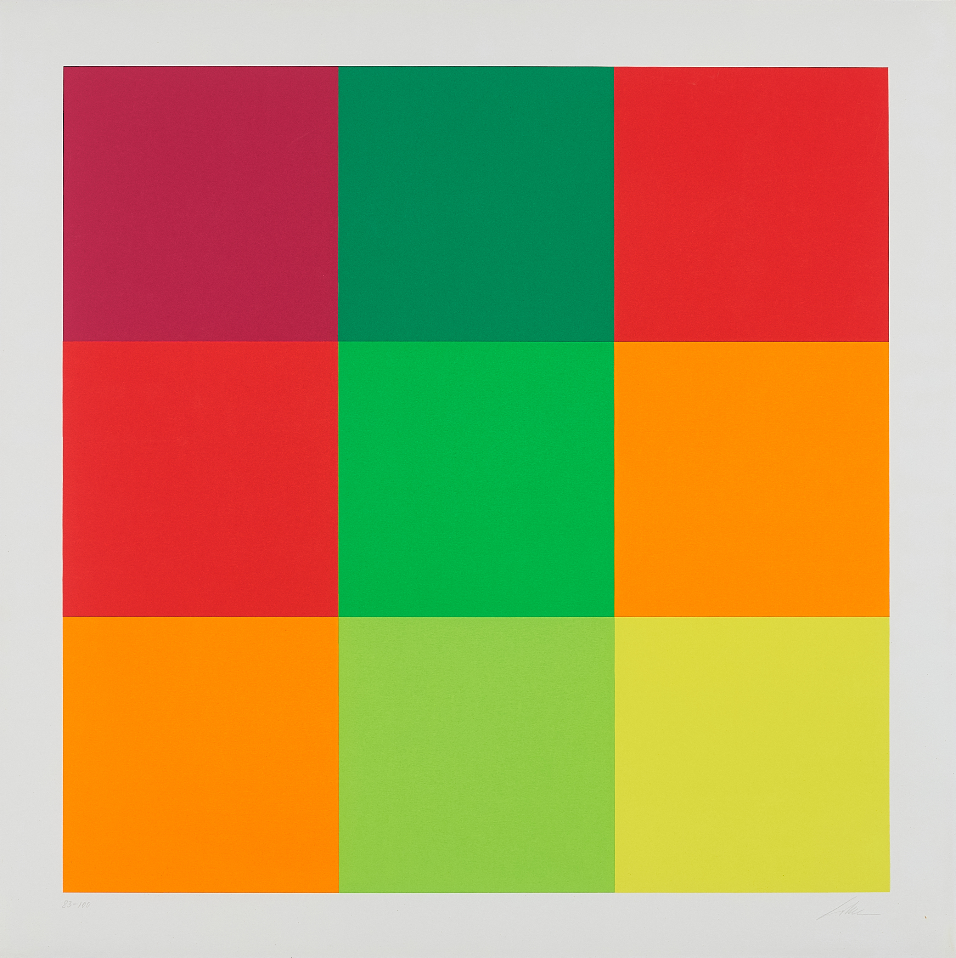 Richard Paul Lohse - Diagonal von gelb ueber gruen zu rot Aus ModularSeriell, 66761-23, Van Ham Kunstauktionen