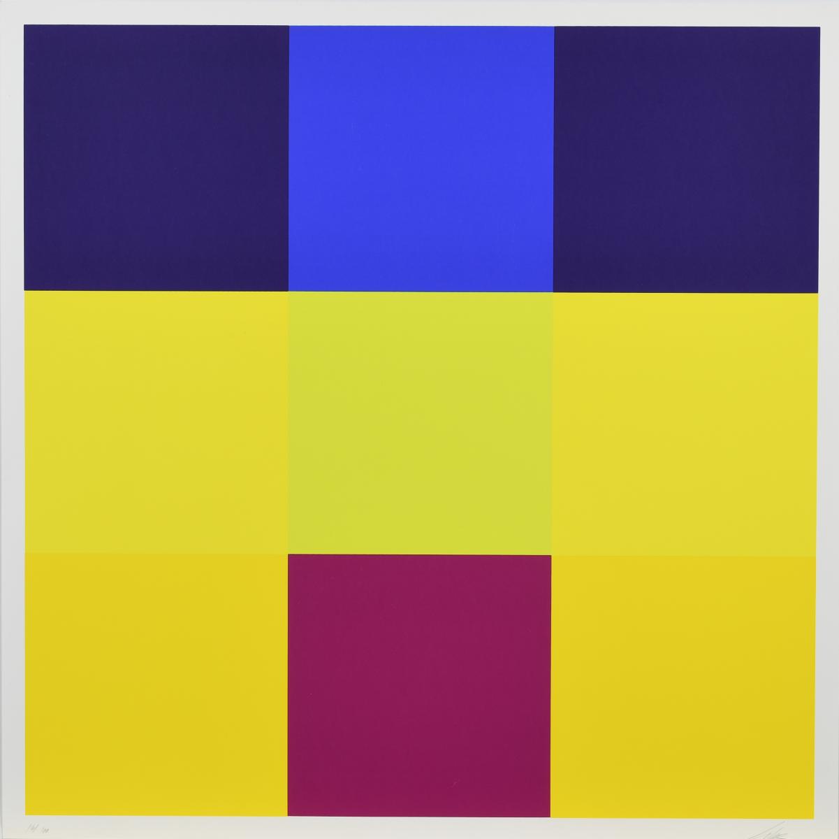 Richard Paul Lohse - Waagerechte Dominante mit dunkelrotem Quadrat, 61394-39, Van Ham Kunstauktionen