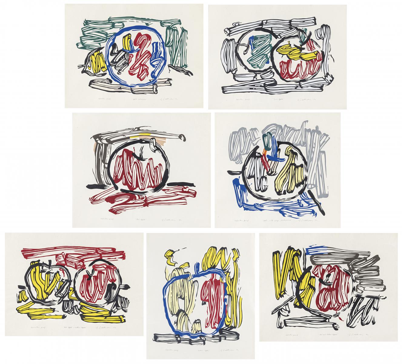 Roy Lichtenstein - Seven Apple Woodcuts Series, 70001-797, Van Ham Kunstauktionen