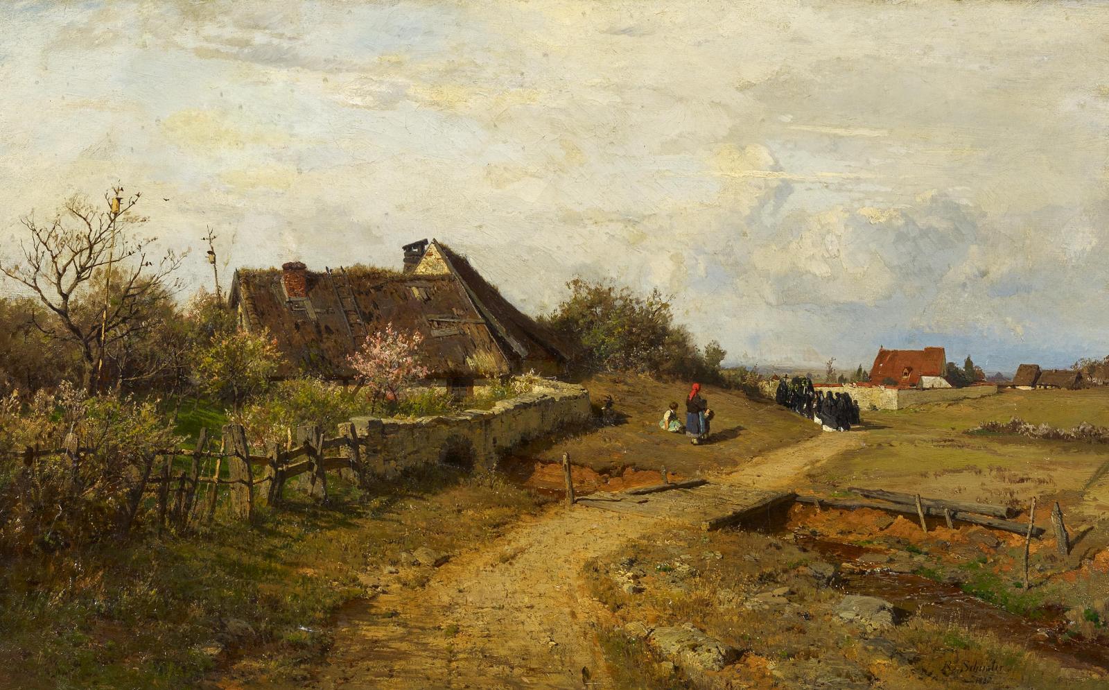 Rudolf Schuster - Trauerprozession am Dorfrand, 64564-31, Van Ham Kunstauktionen