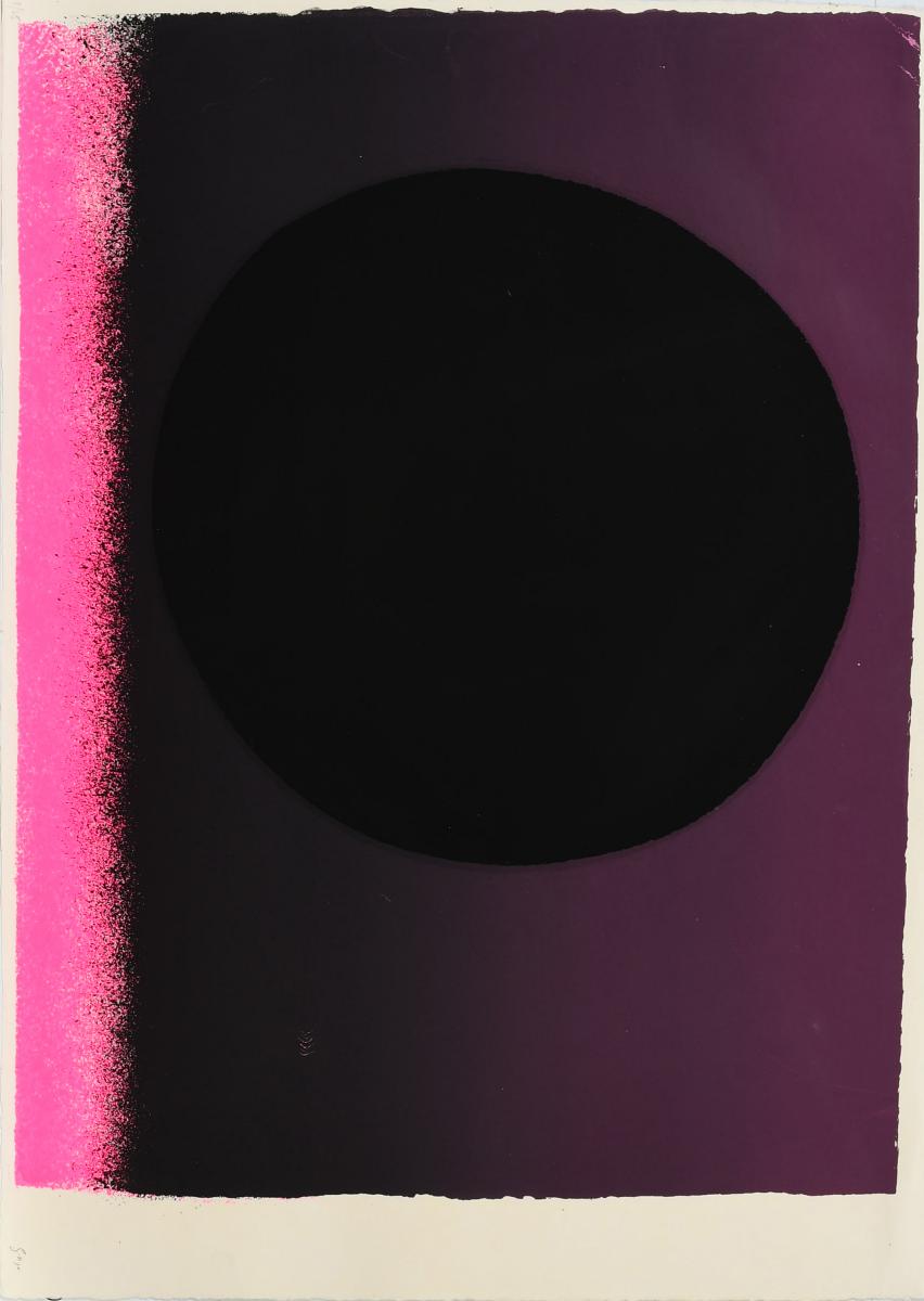 Rupprecht Geiger - Dunkles Rund in schwarz-rotem Feldschwarz - schwarzrot - leuchtrot, 63816-15, Van Ham Kunstauktionen