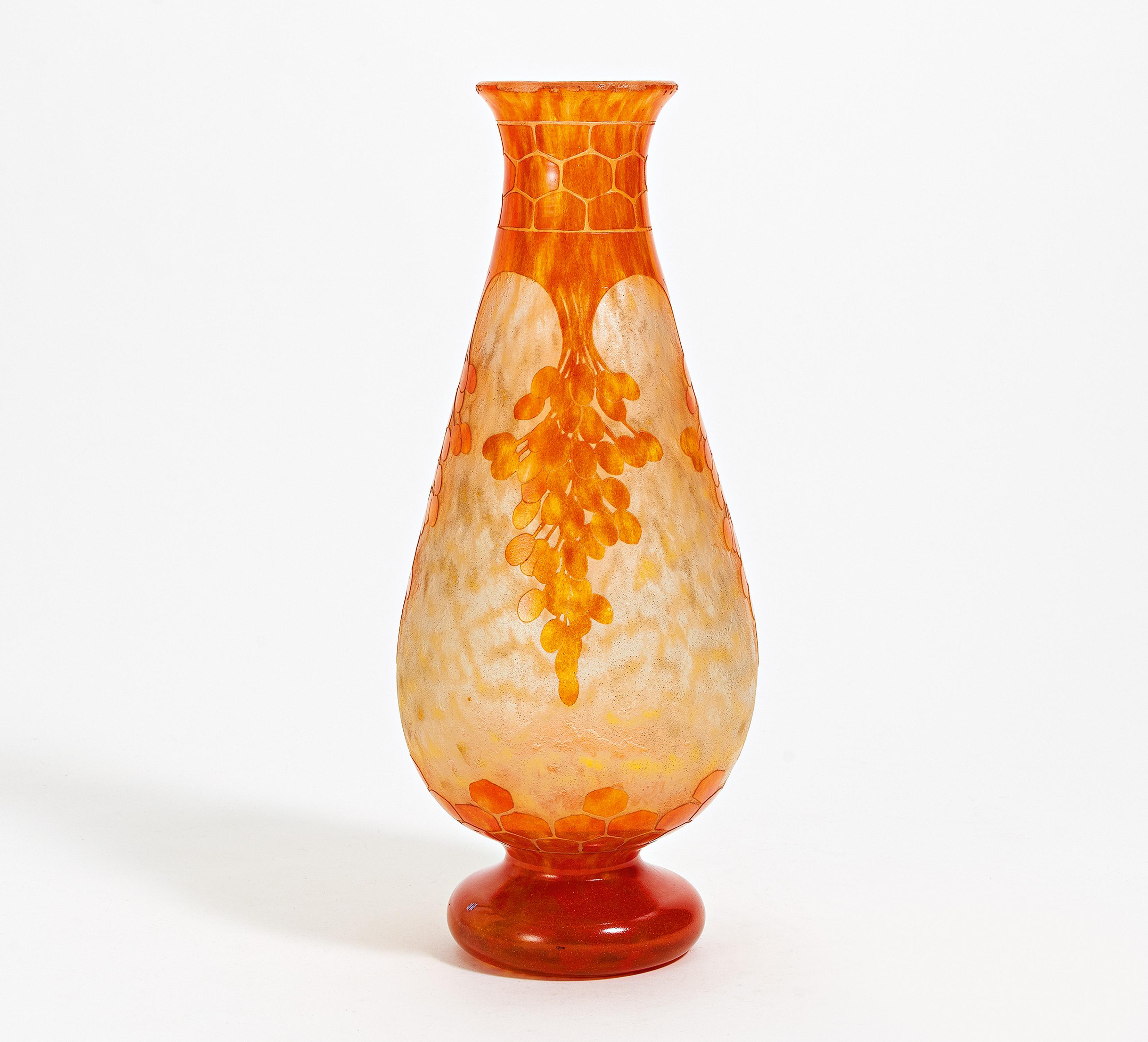 Schneider Charles Le Verre Francais - Grosse Vase mit Dattelpalmen-Dekor, 68101-4, Van Ham Kunstauktionen