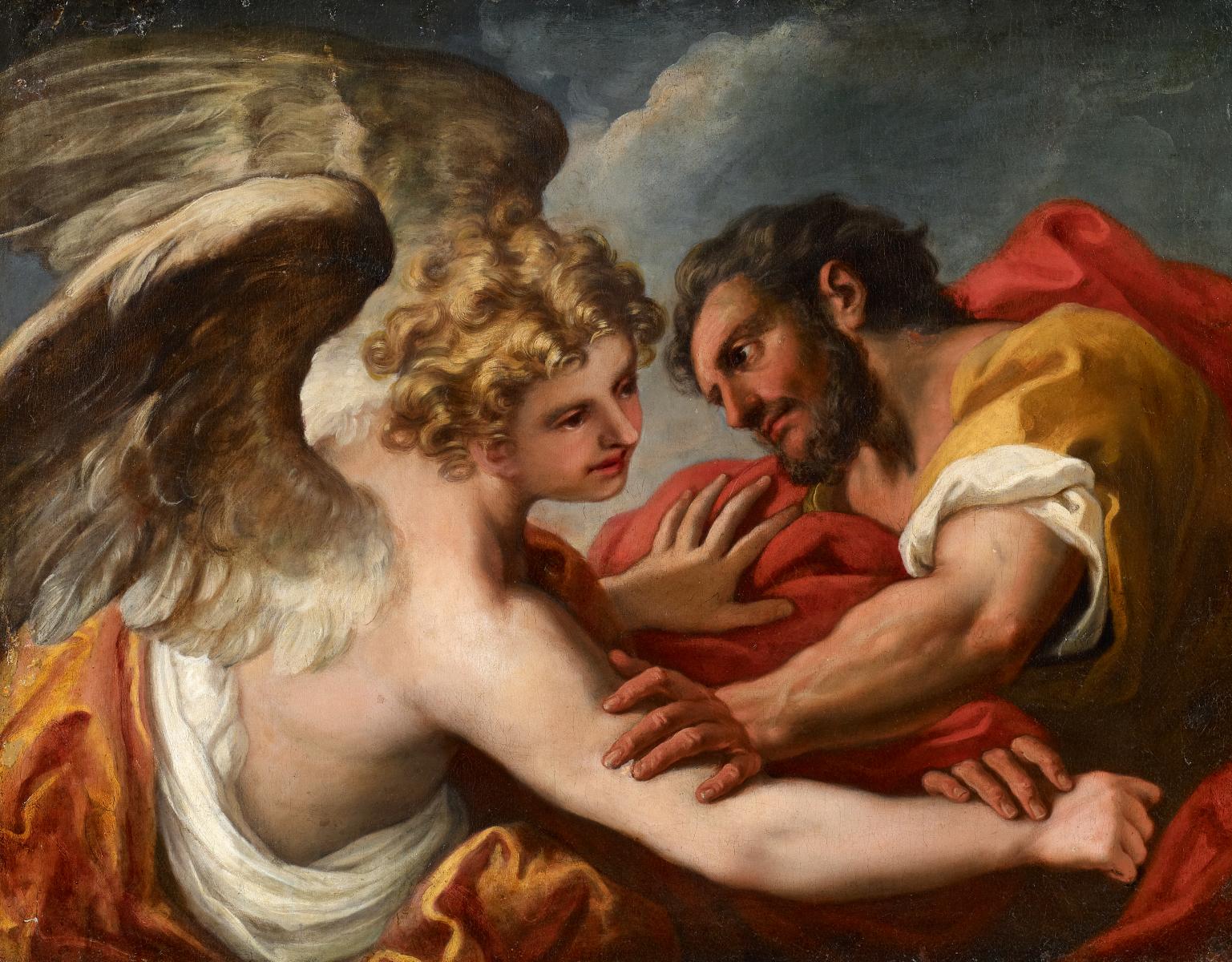 Спорили с богами. Себастьяно Риччи. Иаков и ангел. Себастьяно Риччи (1659 - 1734) святое семейство с ангелами.