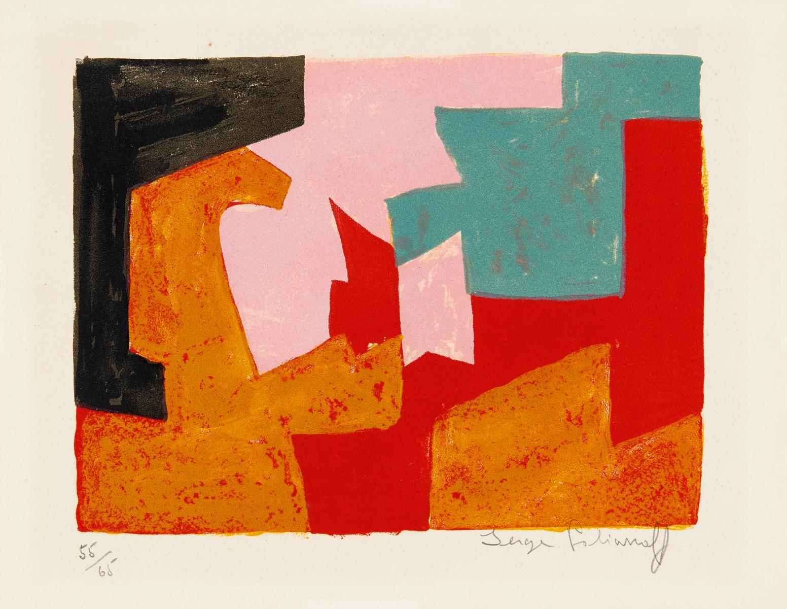 Serge Poliakoff - Composition orange noire rose vert et rouge, 58625-1, Van Ham Kunstauktionen