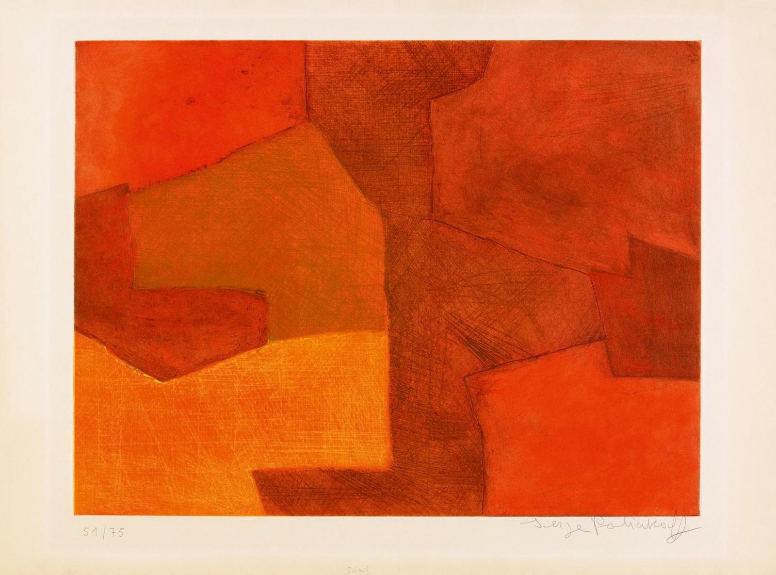 Serge Poliakoff - Composition orange et rouge, 56288-1, Van Ham Kunstauktionen