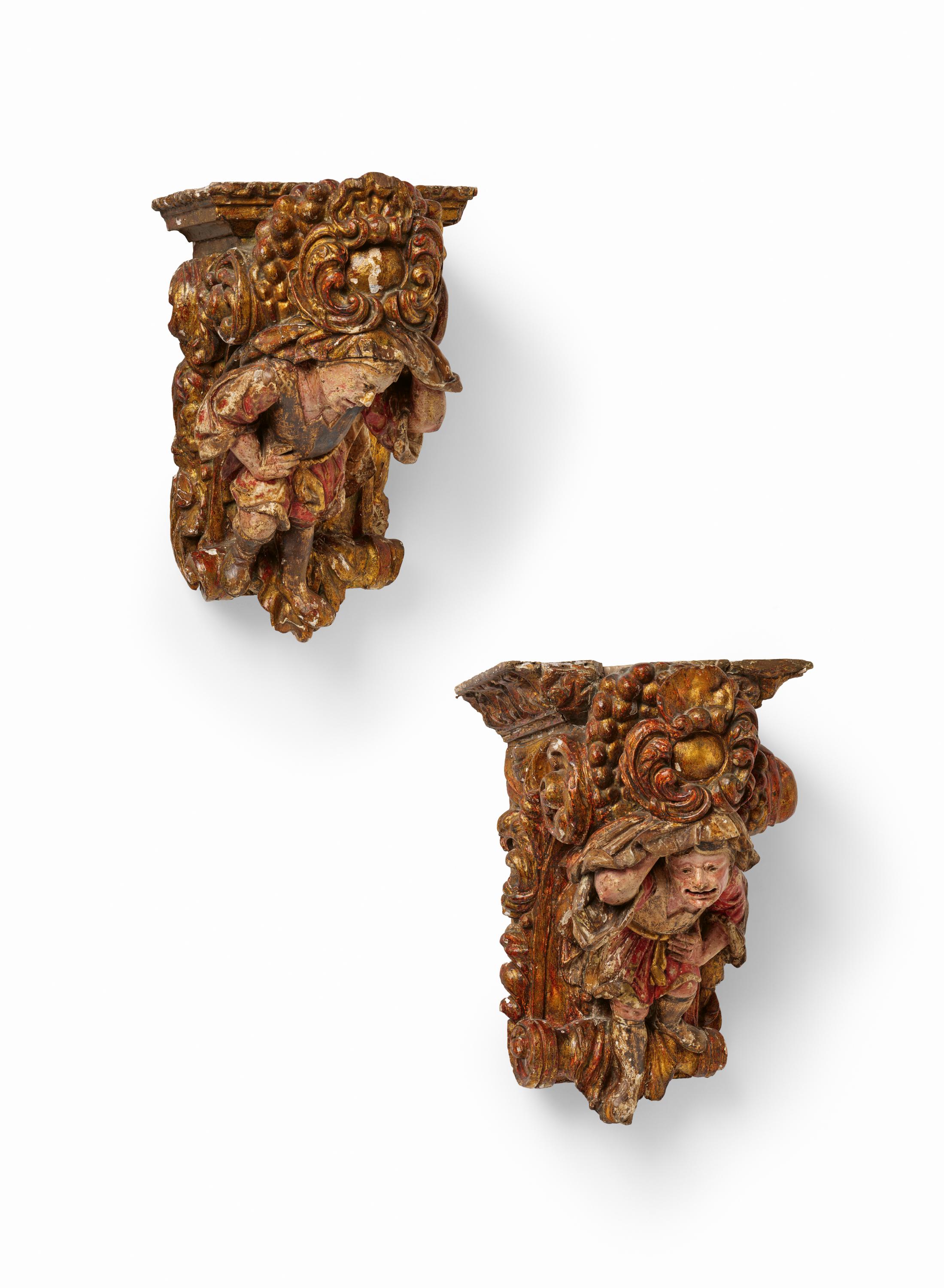 Sueddeutschland - Paar Kapitelle mit Figurenzier, 81964-1, Van Ham Kunstauktionen