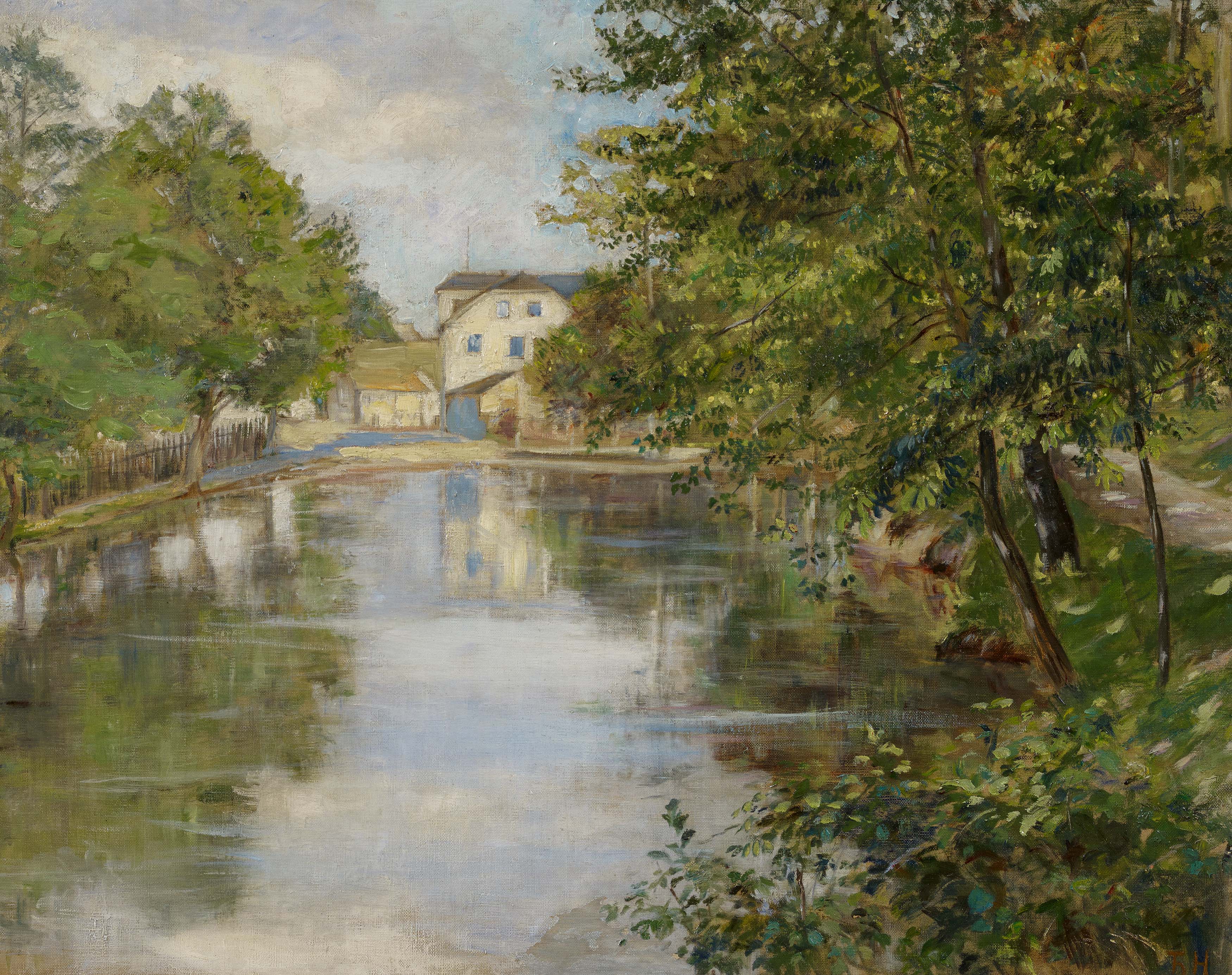 Theodor Joseph Hagen - Sommerlicher Kanal in Blankenhain, 70102-1, Van Ham Kunstauktionen