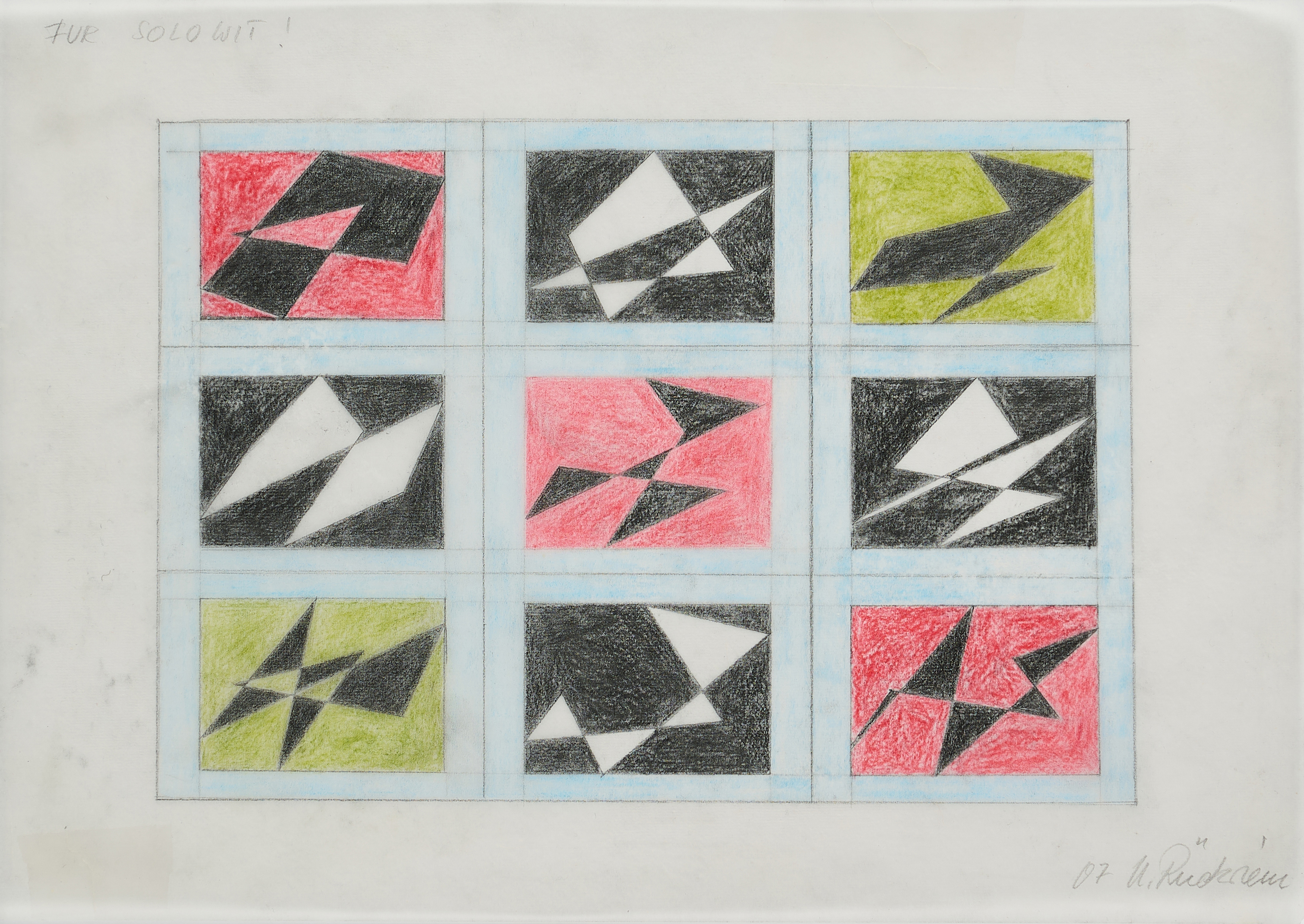 Ulrich Rueckriem - Konvolut von 10 mehrblaettrigen geometrischen Variationen und 3 Einzelblaettern <br >insgesamt 52 Blaetter, 81351-149, Van Ham Kunstauktionen