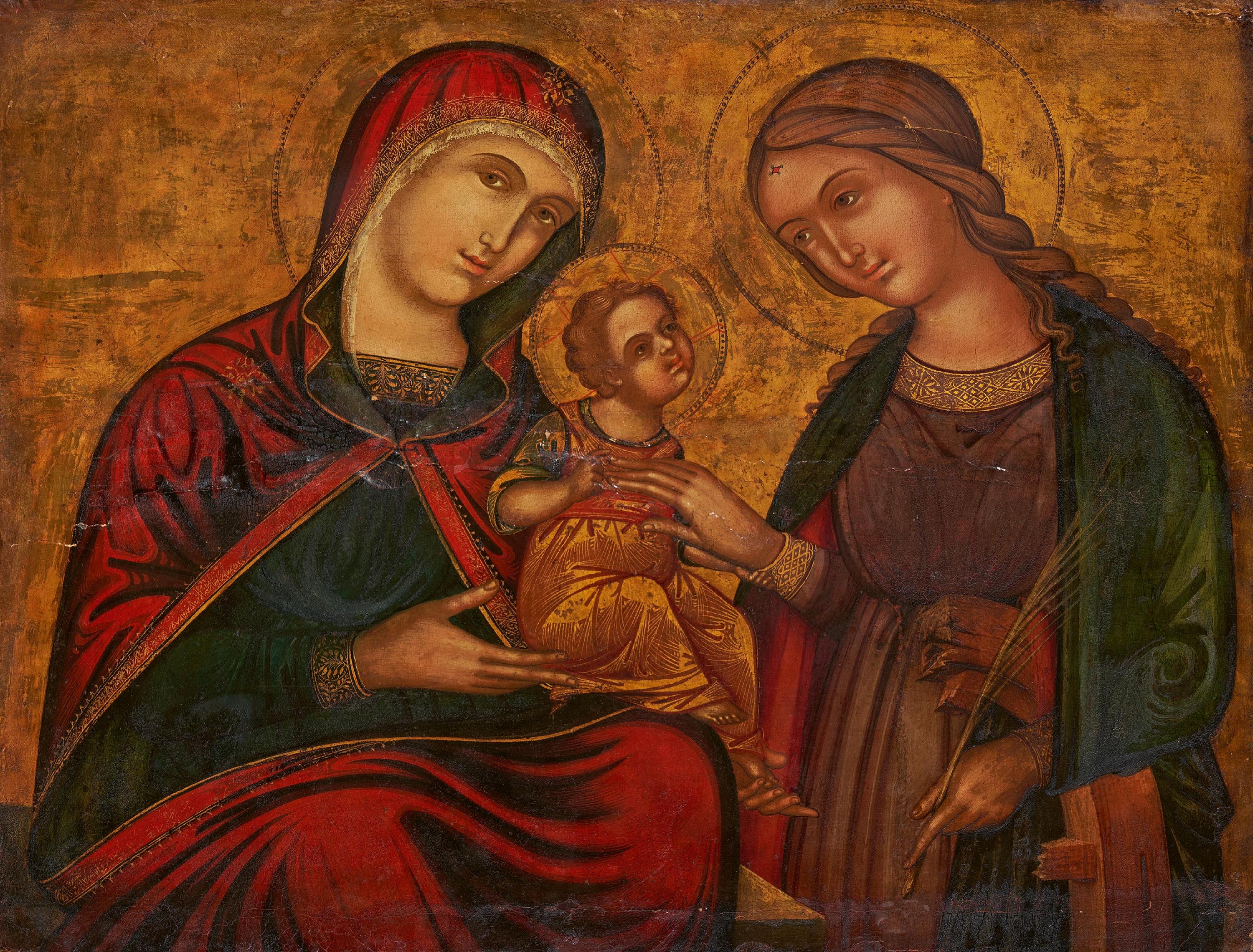 Venezianisch-Kretische Schule - Die mystische Vermaehlung der Heiligen Katharina, 68145-2, Van Ham Kunstauktionen