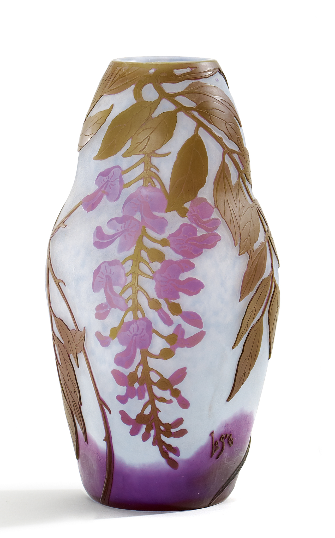 Verreries de Saint-Denis Legras  Cie - Vase mit Glyzinienzweigen, 53604-21, Van Ham Kunstauktionen