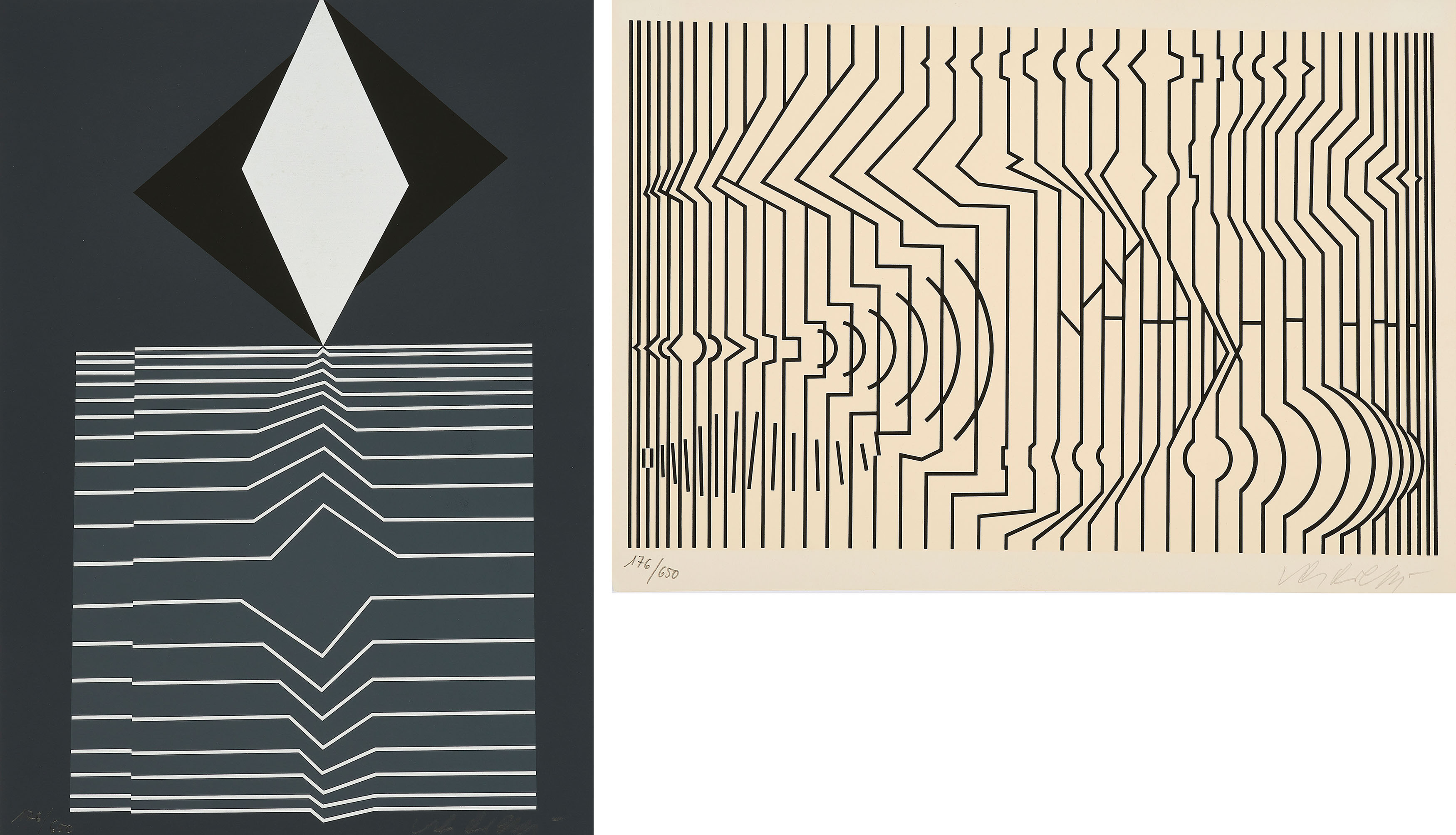 Victor Vasarely - Konvolut von 2 Serigrafien, 75363-4, Van Ham Kunstauktionen