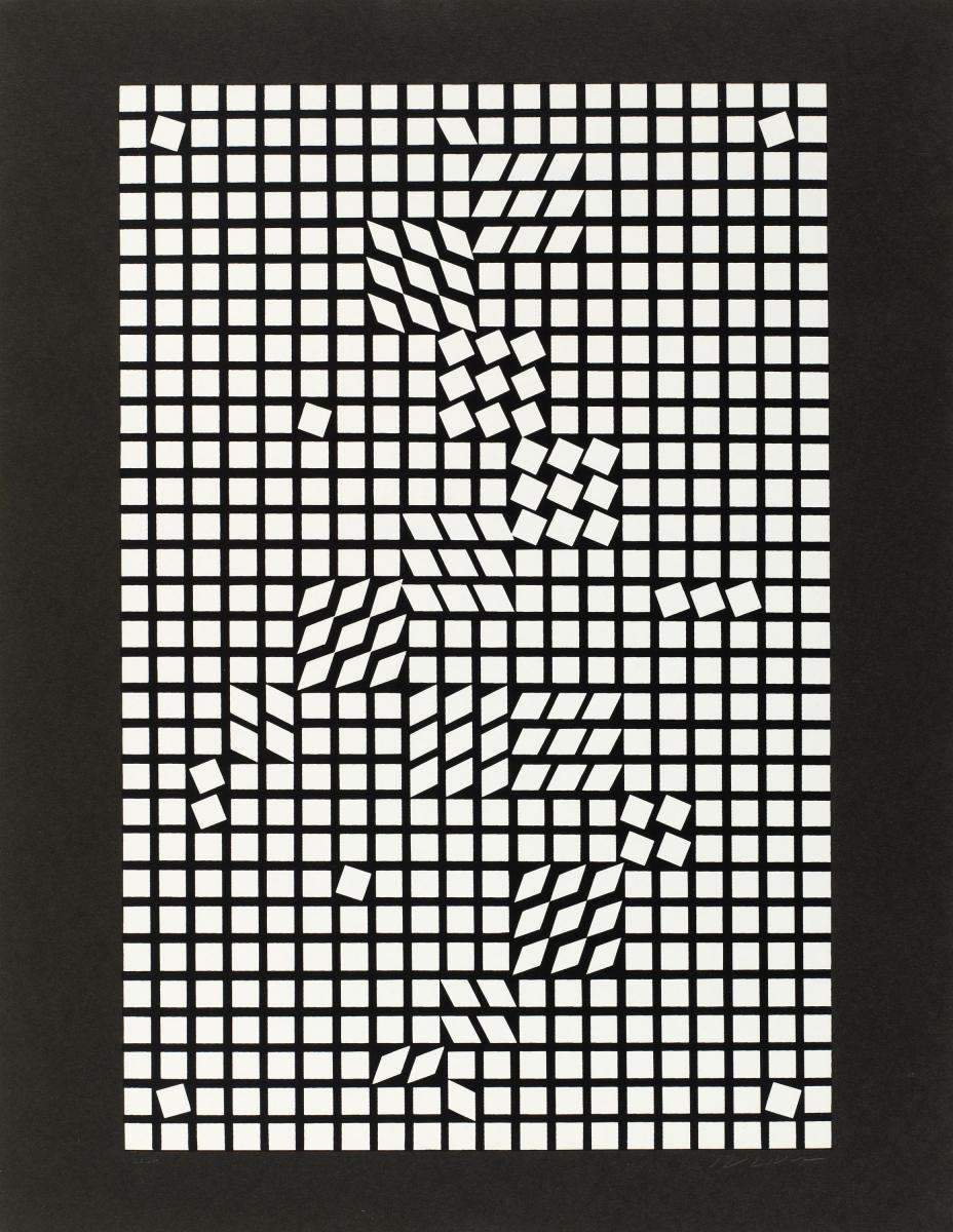 Victor Vasarely - Tlinko weiss auf schwarz, 57902-45, Van Ham Kunstauktionen