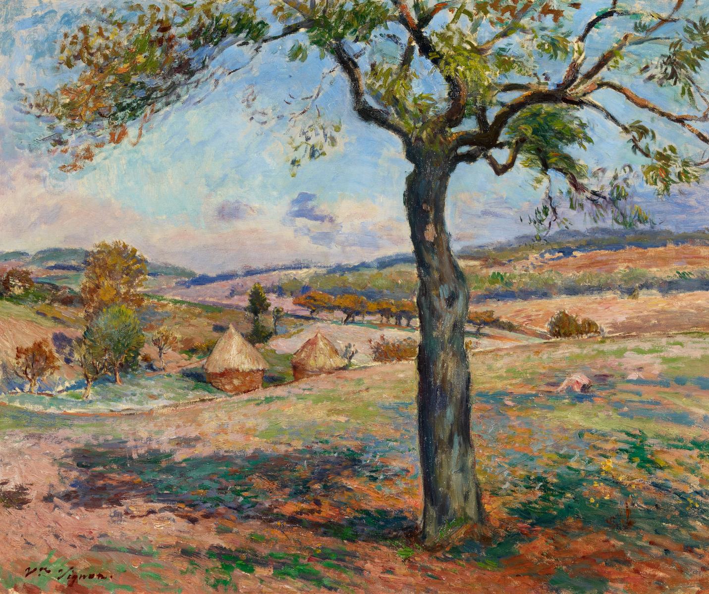 Victor Vignon - Sommerlandschaft in der Provence mit Olivenbaeumen und Heuschobern, 53558-5, Van Ham Kunstauktionen