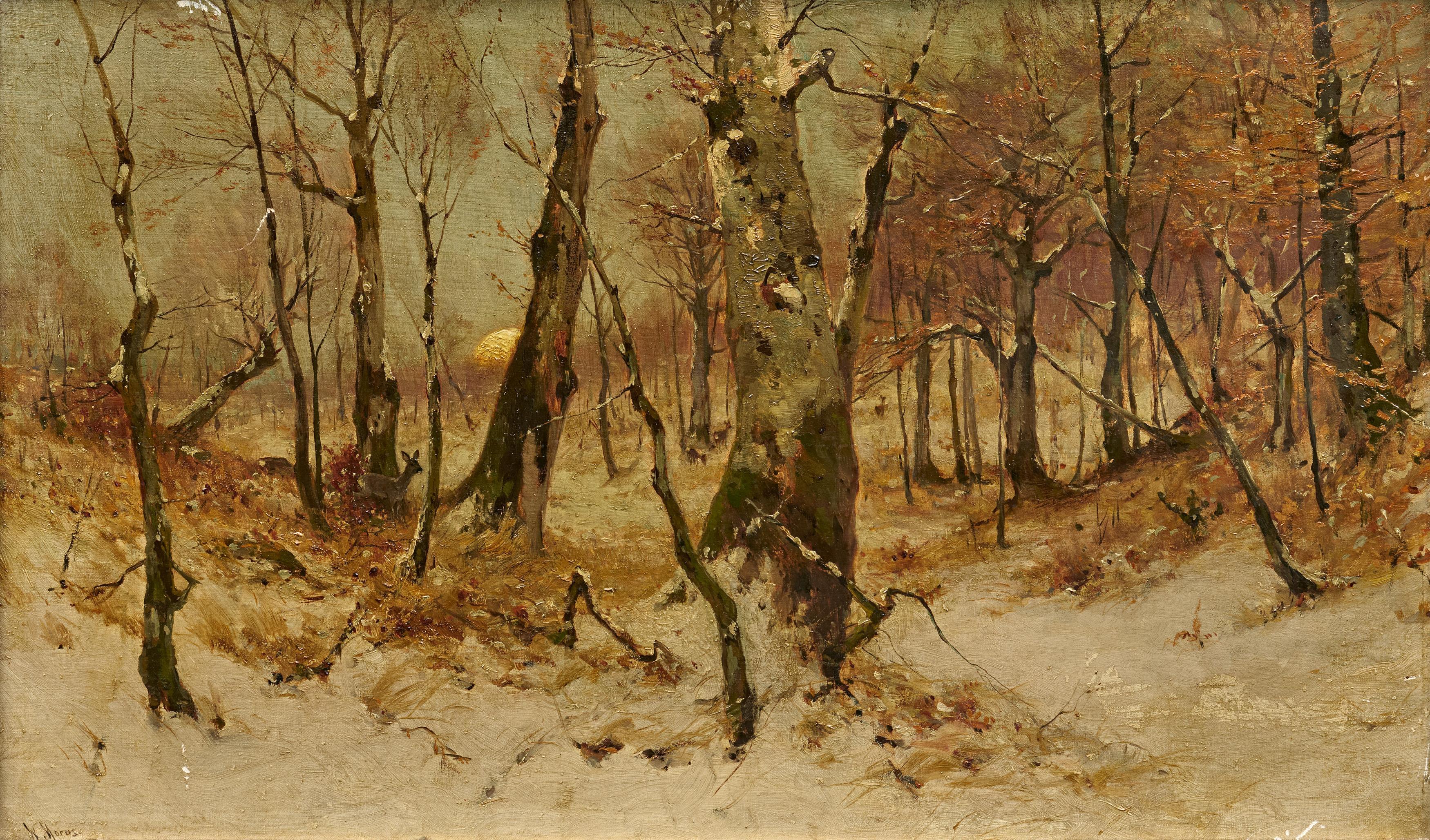Walter Moras - Abenddaemmerung im Winterwald, 82027-2, Van Ham Kunstauktionen