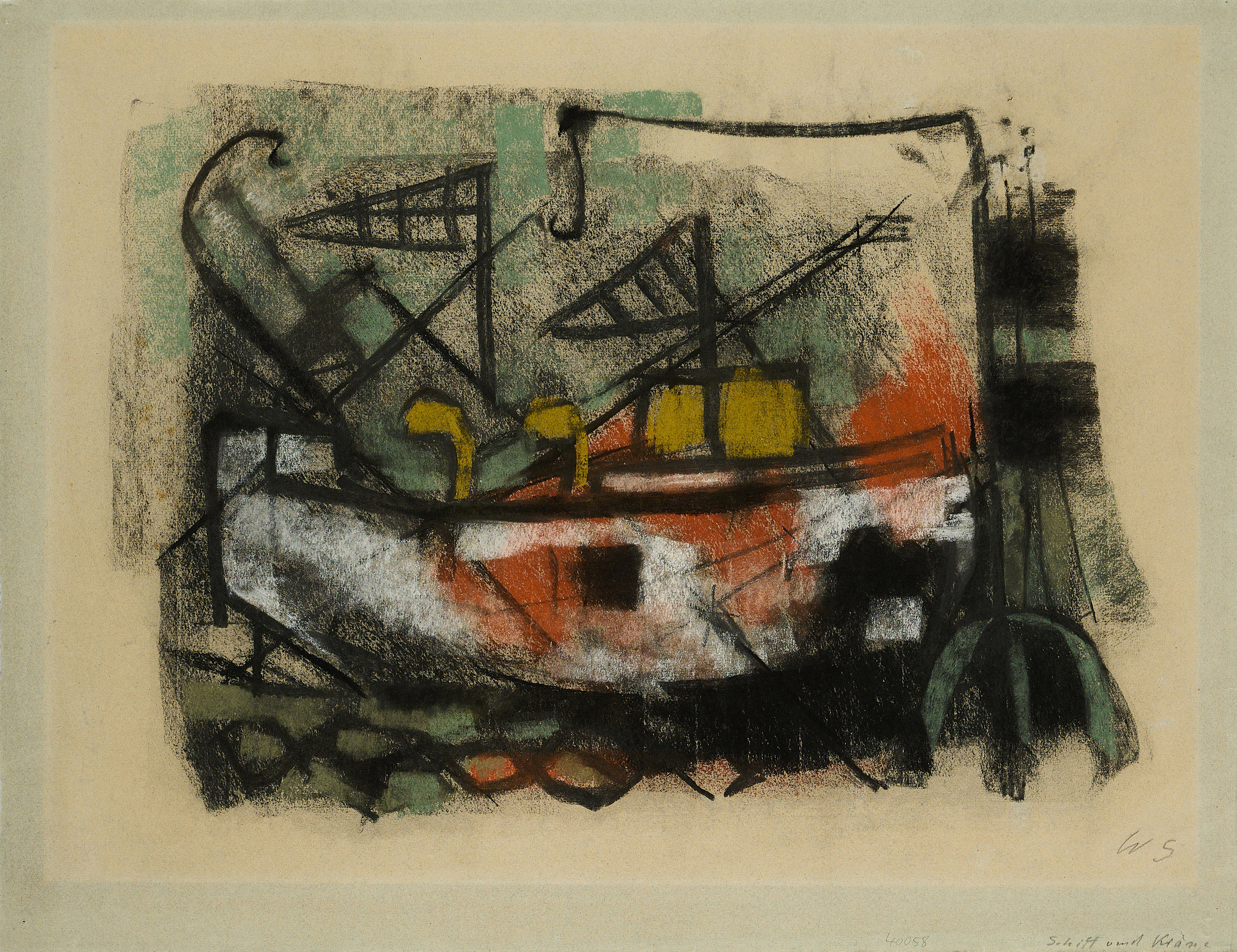 Werner Scholz - Schiff und Kraene, 80374-493, Van Ham Kunstauktionen