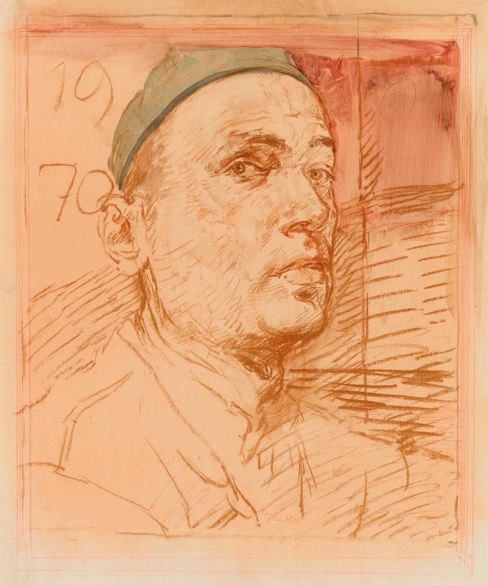 Portrait Künstler Tübke Werner (1929 Schönebeck  - 2004 Leipzig),Nachkriegskunst…