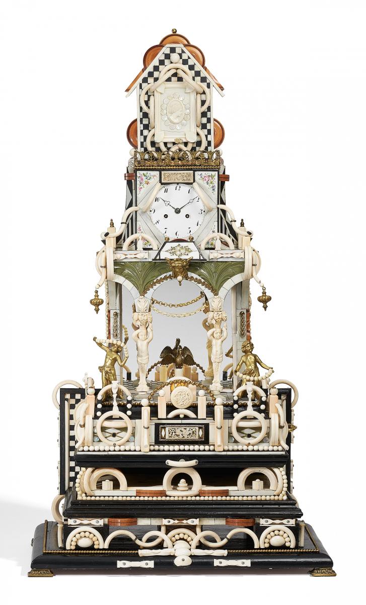 Wien - Grosse Kunstkammer-Uhr mit Spielwerk, 57060-4, Van Ham Kunstauktionen