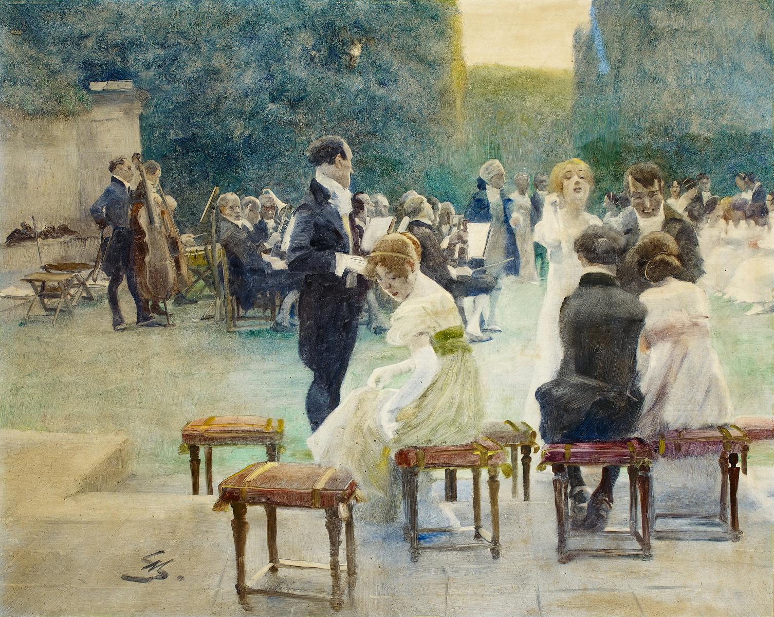 Wilhelm Schreuer - Vor dem Konzert im Schlosspark, 57617-9, Van Ham Kunstauktionen