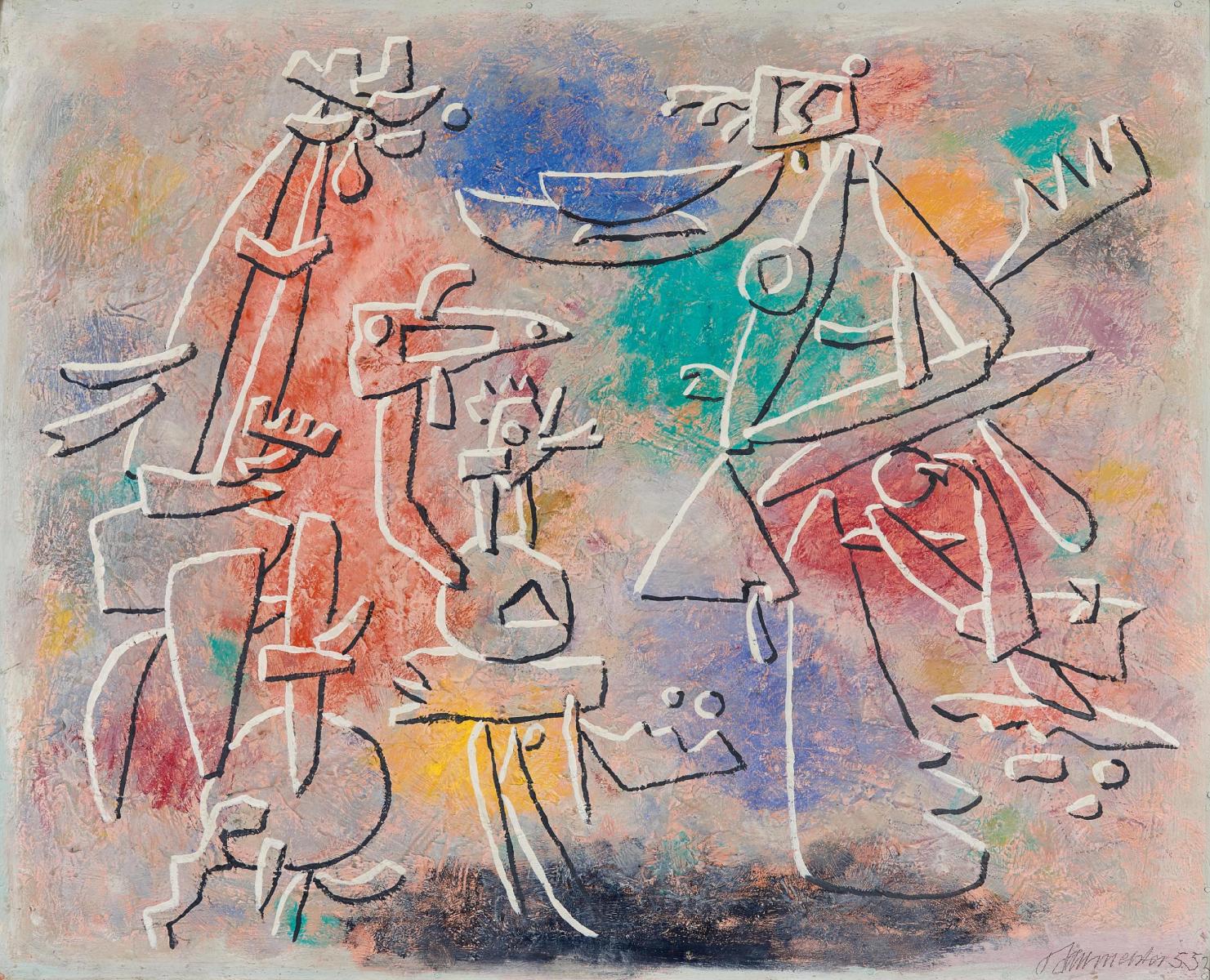Willi Baumeister - Relief-Bild farbig Scheinrelief Gilgamesch, 56059-1, Van Ham Kunstauktionen