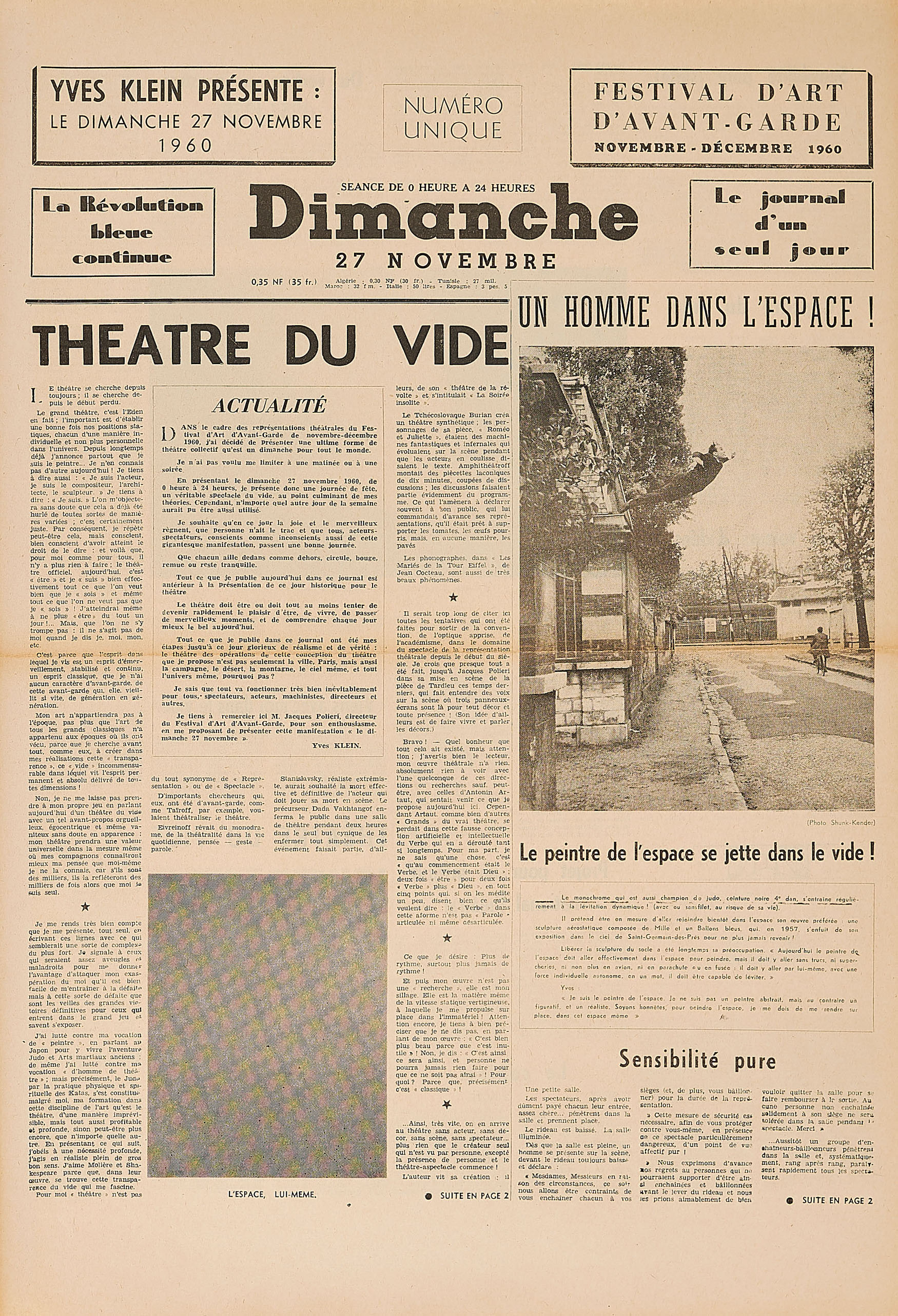 Yves Klein - Dimanche Zeitung, 73178-5, Van Ham Kunstauktionen