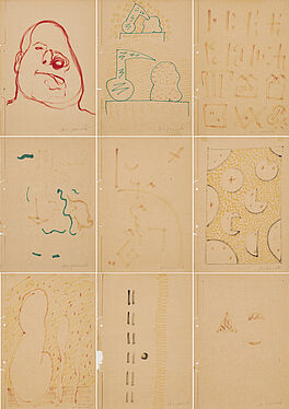 AR Penck - Konvolut von 12 Zeichnungen aus einem Skizzenbuch, 74213-3, Van Ham Kunstauktionen