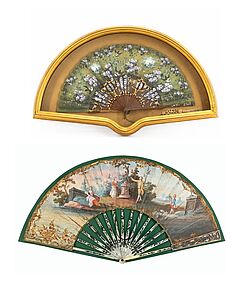 Verschiedene Herkunft - Faecher mit Rokokoszene und Faecher mit Vogeldekor, 75502-51, Van Ham Kunstauktionen