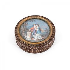 Frankreich - Runde Dose mit Paar in Parklandschaft, 77889-13, Van Ham Kunstauktionen