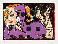 Elvira Bach - Liegende im violetten Kleid, 57516-4, Van Ham Kunstauktionen