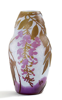 Verreries de Saint-Denis Legras Cie - Vase mit Glyzinienzweigen, 53604-21, Van Ham Kunstauktionen