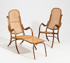 Zwei faltbare Fauteuils, einmal mit ausklappbarem Fußteil, 75793-7, Van Ham Kunstauktionen