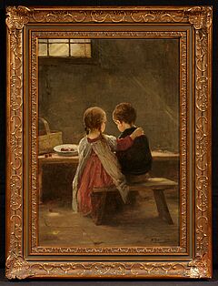 Hugo Oehmichen - Zwei Kinder am Tisch, 76844-64, Van Ham Kunstauktionen