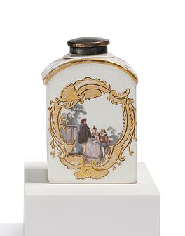 Meissen - Teedose mit Paaren und Gruppen in Parklandschaften, 81223-2, Van Ham Kunstauktionen