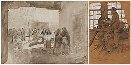 Friedrich Kallmorgen - Konvolut aus zwei Zeichnungen Markt in Chioggia und Schleifer, 69447-91, Van Ham Kunstauktionen