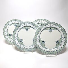 Meissen - Vier Speiseteller aus dem Service Fluegelmuster, 63656-1, Van Ham Kunstauktionen