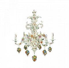 Meissen - Grosse Deckenkrone mit Vogeldekor, 54964-2, Van Ham Kunstauktionen