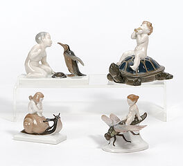 Rosenthal - 4 Kinderfiguren mit Tieren, 75074-100, Van Ham Kunstauktionen