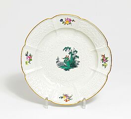 Meissen - Teller aus einem Gruenen Watteau Service, 68405-11, Van Ham Kunstauktionen